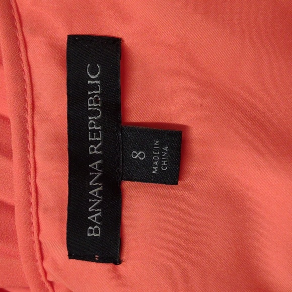Banana Republic size 8 Neon orange accordion style sleeveless midi dress - Picture 8 of 12